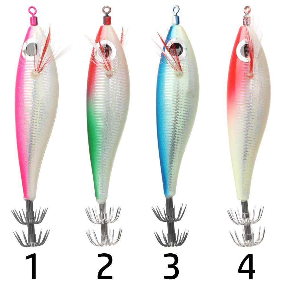 Luminous Copper Sinker Artificial Jigs Squid Hook Fishing Tackle Octopus Bait Wood Shrimp Lures