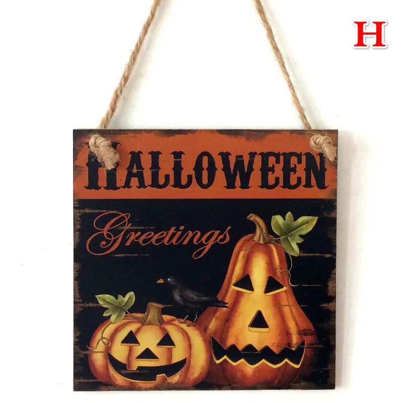

Хелловінська прикраса Підвісні таблички Гарбуз Череп для Вечірки Щасливого Хелловіну Внутрішня Зовнішня Двері Стіна Декор H