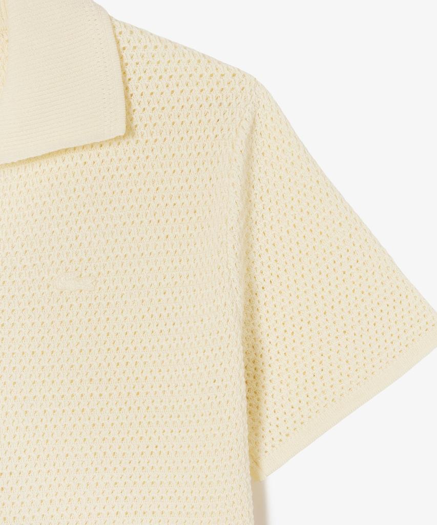 LACOSTE Women'S Crochet Sweater Polo Shirt Pf615E-56G 056
