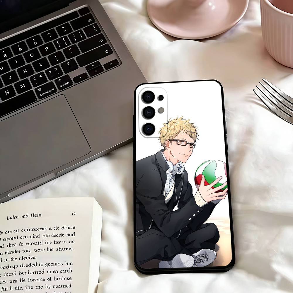Haikyuu-u Tsukishima Phone Case Black Silicone Soft For Samsung S25,S24,S21,S22,S23,S30,Ultra,S20,Plus,Fe,Lite