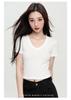 Summer Short-Sleeved Versatile Solid Color Fashionable Simple Design Slim Fit Women's T-Shirt Top