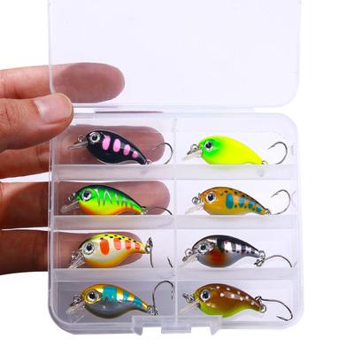 8PCS/BOX Mini Crankbaits Fishing Wobbler  For Pike/Trolling Baits Set Artificial Hard Fishing Lure 3.6cm 2.1g