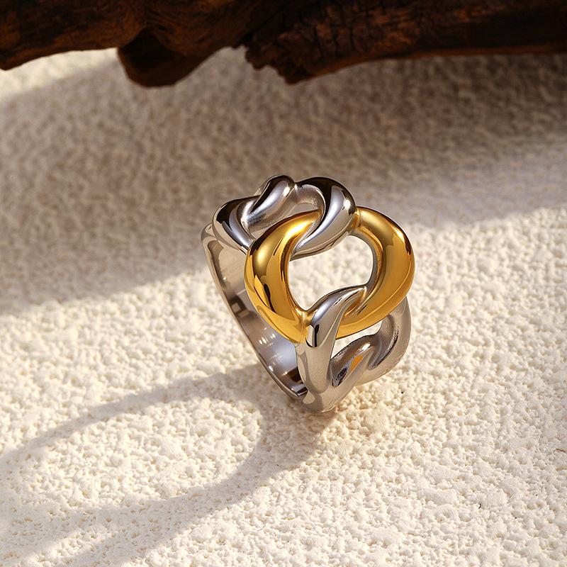 Chenhe Jewelry European and American Accessories Wear Stainless Steel Color Matching Rings Women's Premium Sense Does Not Fade Titanium Steel Rings