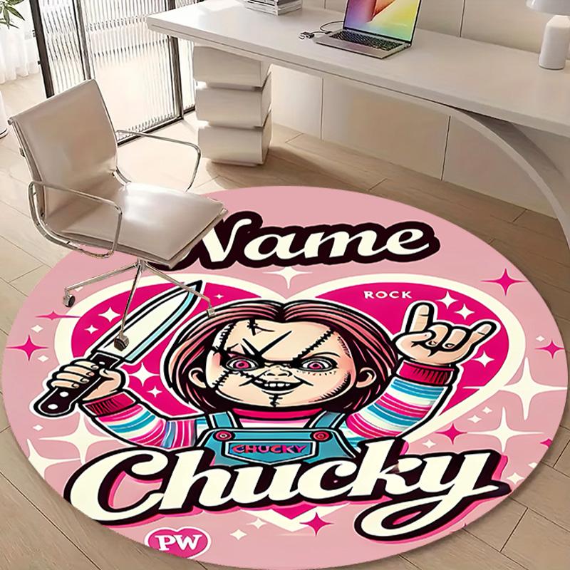 Personalized C-Chucky Round Chair Office Rug - Perfect for Mat, Office Chair & More - Ideal Gift for Birthdays and Holidays