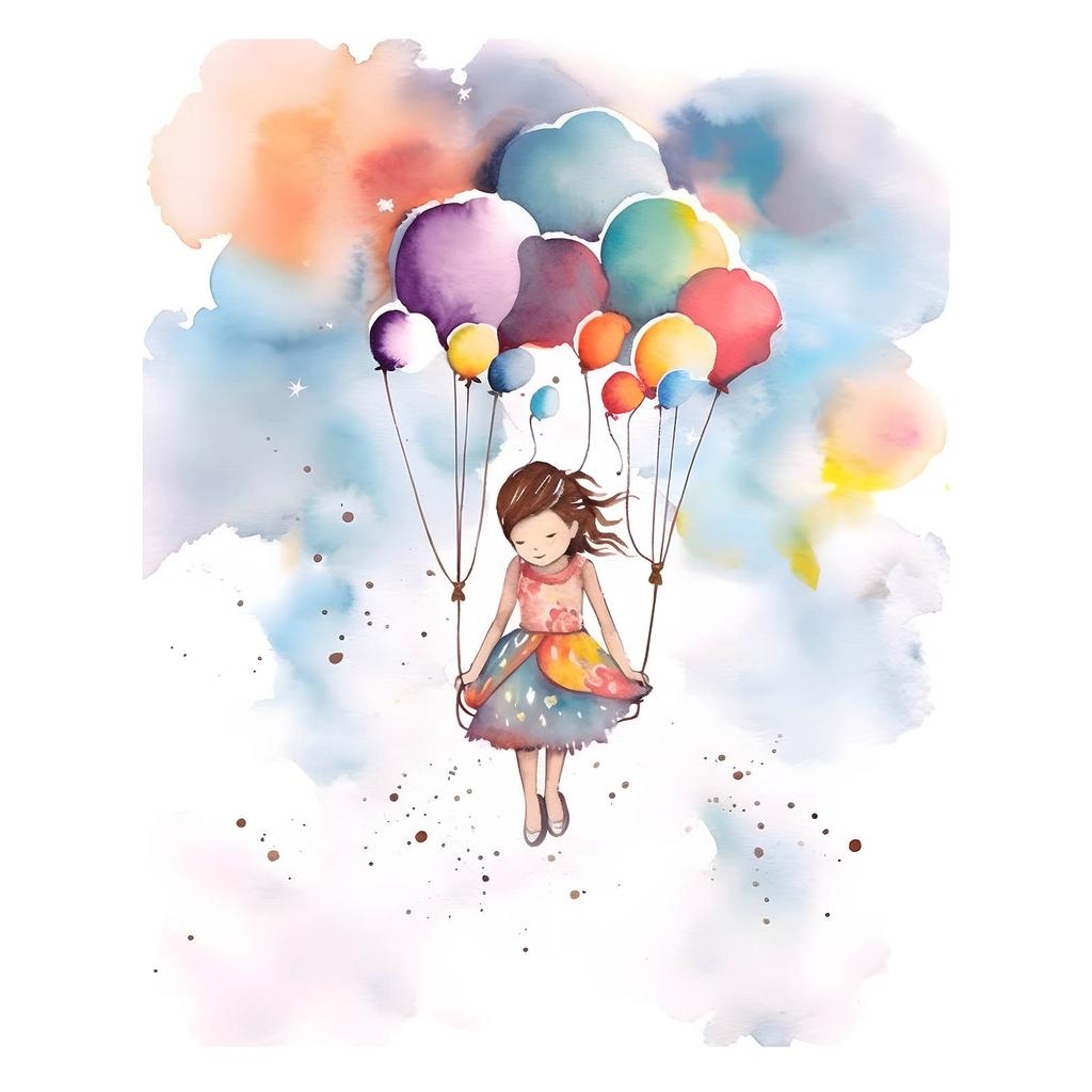 Balloon Lightness Balloon Lightness, 30X40 Cm, White Wooden Frame, 230 Gsm Matte Paper