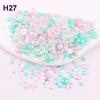 2mm-10mm Mixed Pearl & Resin AB Plated Half-Round ABS Imitation Pearl DIY Accessories
