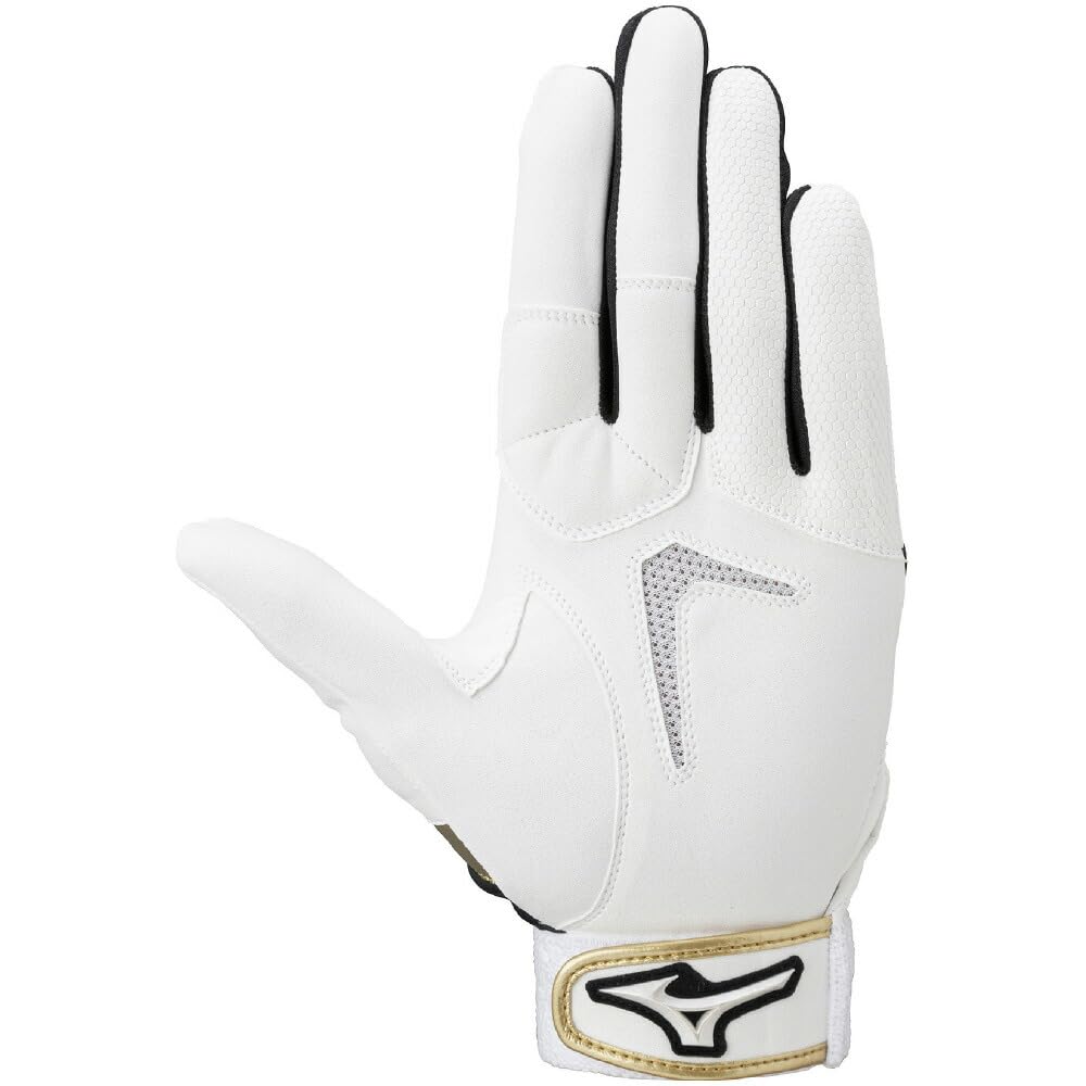Mizuno Defensive Left Size Baseball/Softball Gloves, Hand, 1EJED330, M, White/Black/Gold