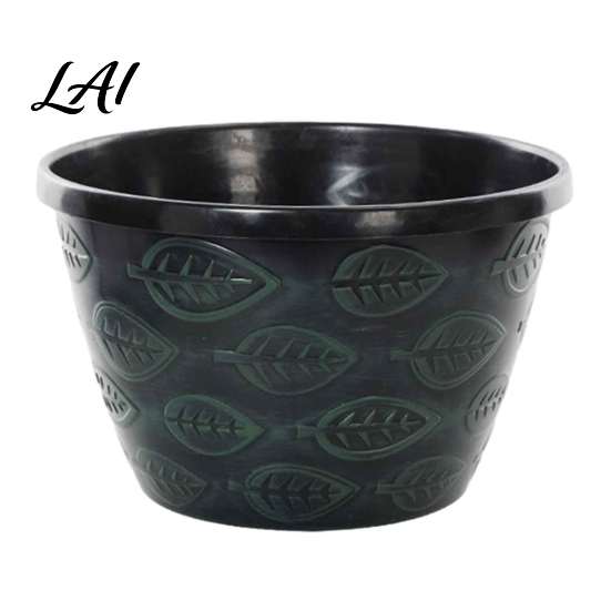 Garden Supplies for Flowers 11 Inch Flower Pots Leaf Embossed Plastic Planters with Drainage Hole Retro Breathable Containers Indoor Outdoor