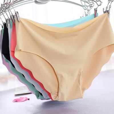 Women Underwear Ultra-thin Viscose Seamless Briefs Low-Raise Ruffles Panties