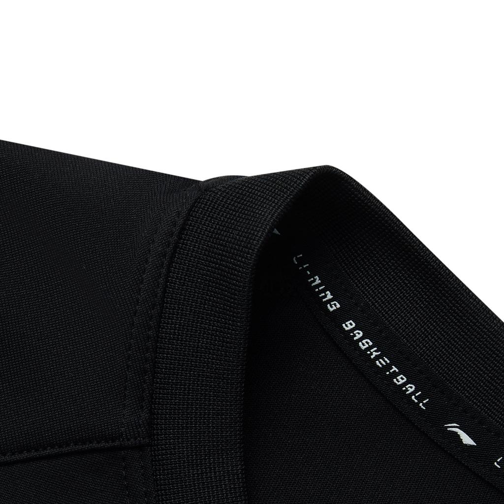 Li Ning CBA Series 24 Season Shanghai Team Comfortable Casual Simple Short Sleeve Basketball Shirt Men tops Black ATSU963-2