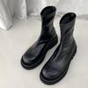 Womens Boots Autumn Round Head Thick Sole Elastic Boot New Pine Cake Bottom Breathable Chelsea Women Platform Shoes Women