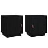 818284 vidaXL Bedside Tables 2 Pcs Black 40x34x45 Cm Solid Pine Wood