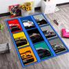 Multi‑Supercar Detail Shot Comic Grid Print Area Rug Non‑Slip Rectangular Floor Mat Auto Theme Decor for Gaming Bedroom Living Room