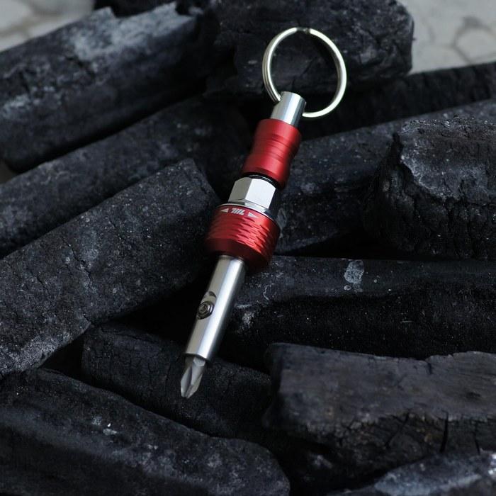 Leatherman 711L Inline Ratchet Driver FL | 1/4 inch & 14mm Bits | High Torque | Red