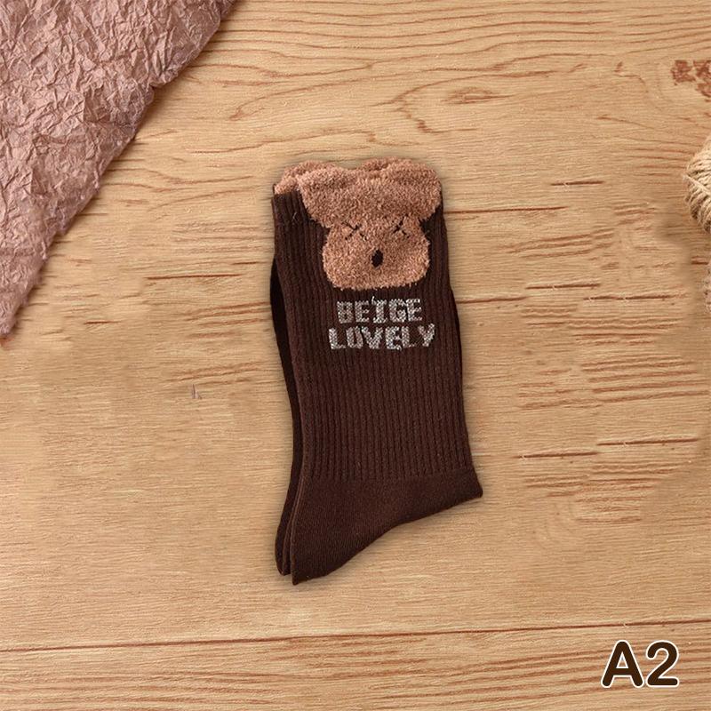 1Pair Plush Bear Stockings Autumn Winter Female Stockings Kawaii Cute Socks Lovely Korean Style Socks For Girls
