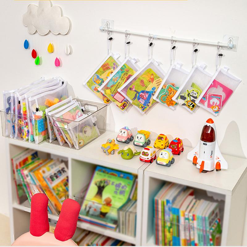 Toy Storage Bag Zipper Puzzle Subpackage Toy Organizer Transparent Children's Room Organization Small Child Storage Bag