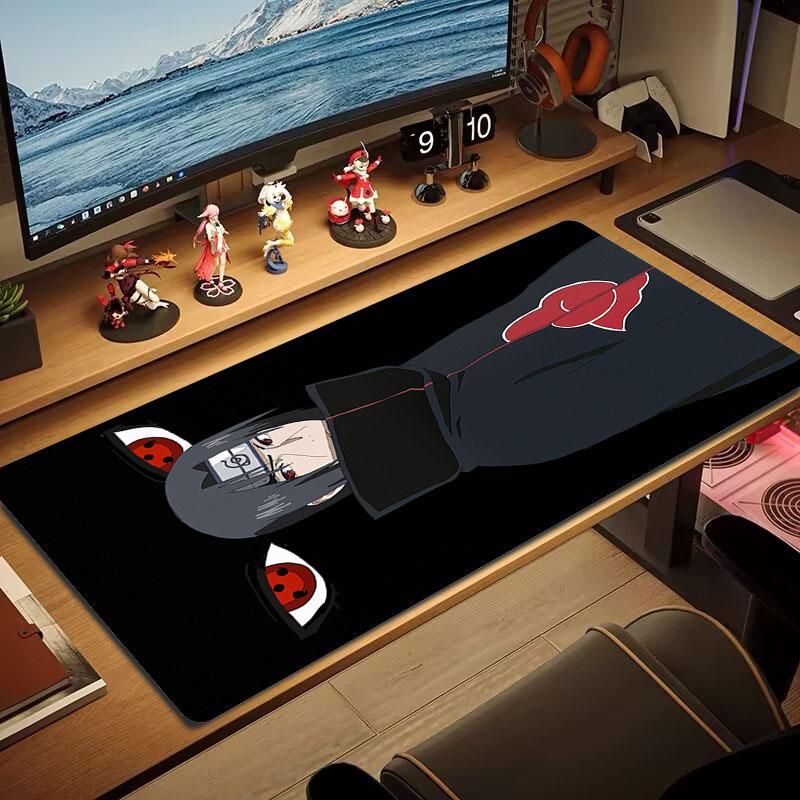 Uchiha Sasuke Mouse Pad, Large Gaming Desk Mat, Non-slip XXL Mousepad for Laptop & Tablet, Mini PC Playmat with Stitched Edges