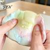 Rainbow Gradient Stress Ball Wax Cracking Squeeze Toy, Fidget Soft Relief Crispy with Protective Cover, Party Favors Durable Toy