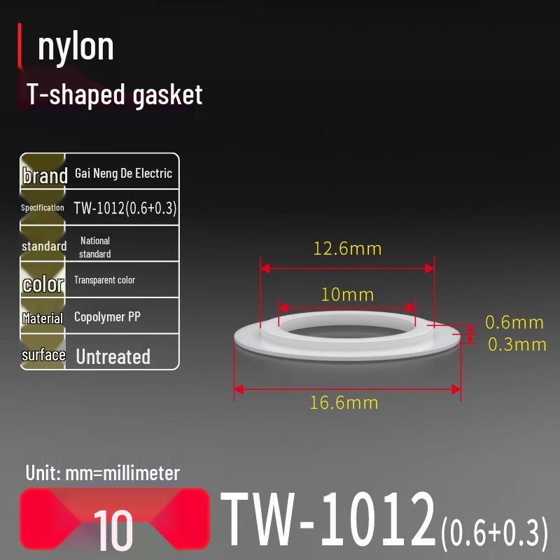 T-shaped Nylon Gasket Ring Screw Shaft Sleeve, Round Concave-Convex Insulation Pad, M2-M35