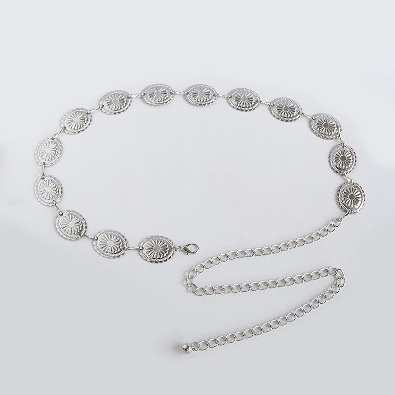 Women's High-end Waist Chain Women's Retro Belt Versatile Rhinestone Waist Chain Butterfly Flower Women's Waist Chain