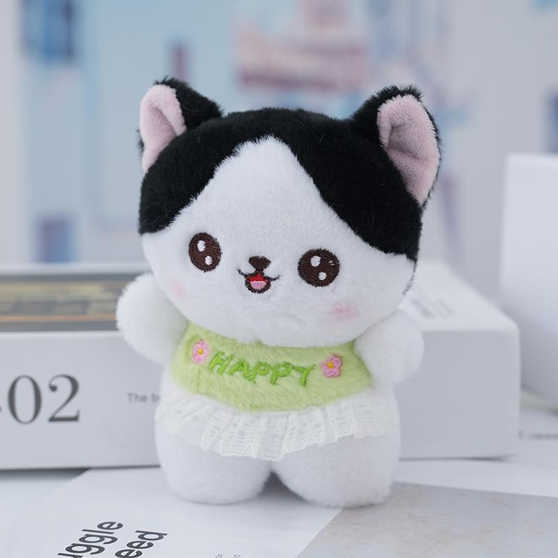 Cute Furry Cat Plush Keychain Fluffy Stuffed Animal Bag Accessory Cartoon Kitty