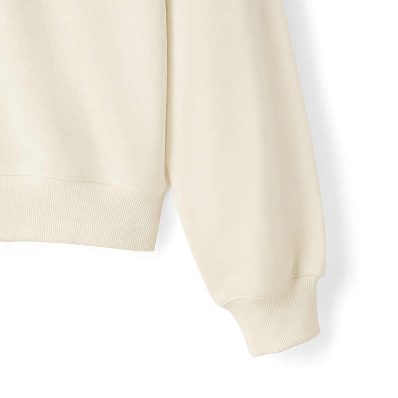 Skechers Outdoor Series Knit Polo Half-Zip Pullover Sweatshirt With Logo Long Sleeve Women sweatshirt Eggshell L424W002-00V7