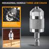 Professional Converter Hex Shank for Woodworking Drill Chuck Adapter Quick Change Pneumatic Drill Chuck 3-Jaw Hex Shank Chuck