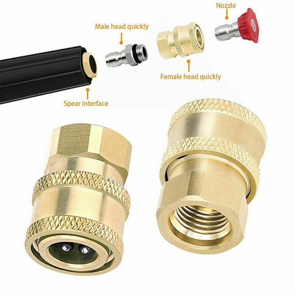 2pcs Pressure Washer Coupler Brass Fittings 1/4 Inch Quick Connect to Female