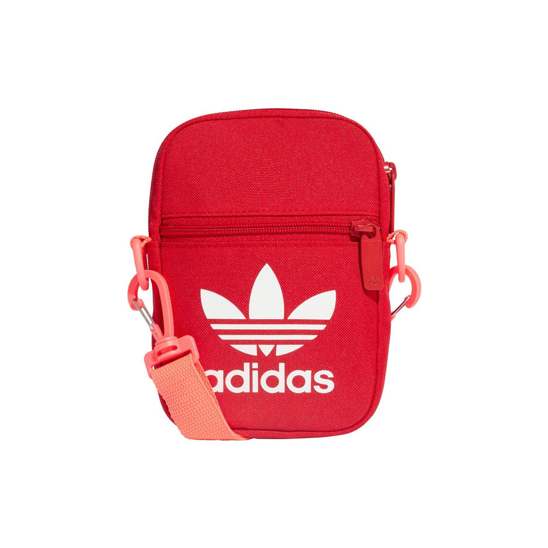 Adidas Originals Trefoil Large Logo Print Zipper Phone Bag Unisex Shoulder Bag Red EI7414 Mini