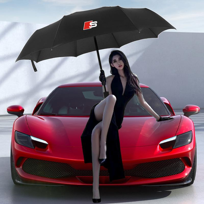Car Fully Automatic Compact Folding Custom Umbrella Car Accessories for Audi C5 C6 C7 A4 B6 B8 B7 A6 A3 A5 Q3 Q5 Q7 8P  S3 S5 S1 S4 S2 RS3 RS4 RS5 RS6