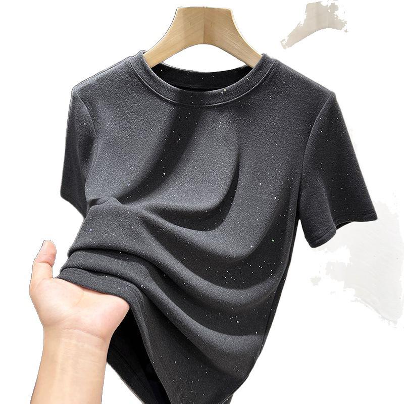 Women's Double-Sided Brushed Thermal Short-Sleeve Slim Fit Round Neck Base Layer Top 2026