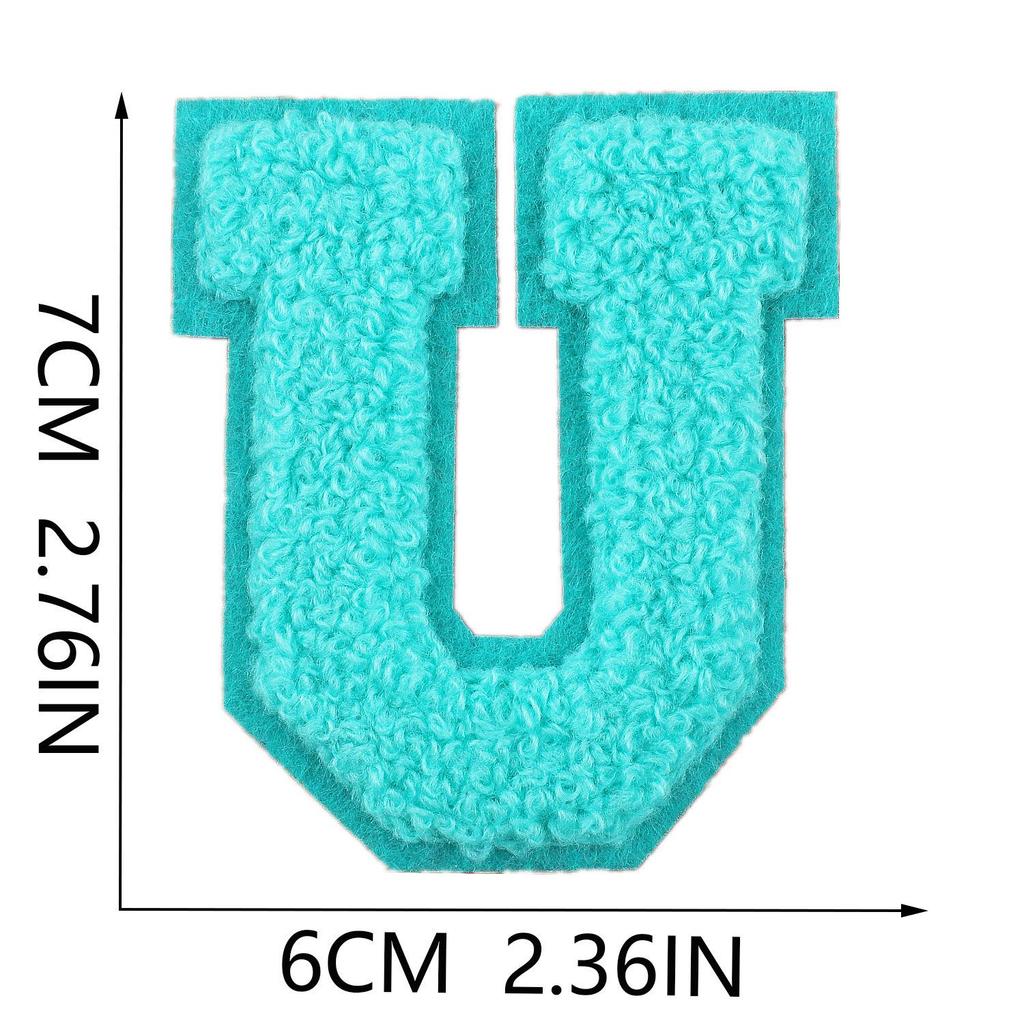Xiao Tian Colorful 7cm Chenille A-Z Alphabet Embroidered Cloth Patch for Bags