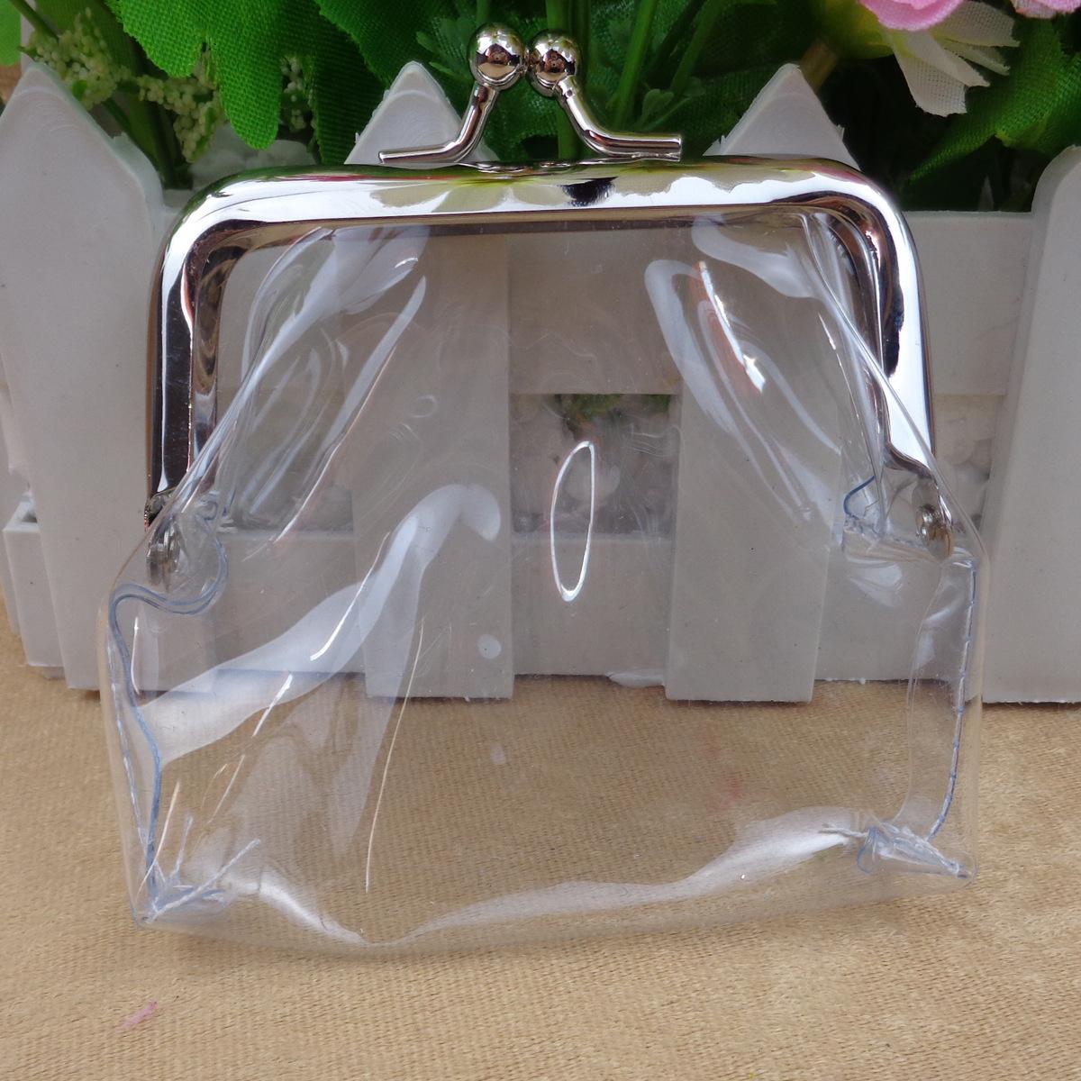 Transparent 3 Inch Coin Purse Clear Small Clasp Frame Pouch Portable Mini Wallet for Coins and Small Accessories one size красный