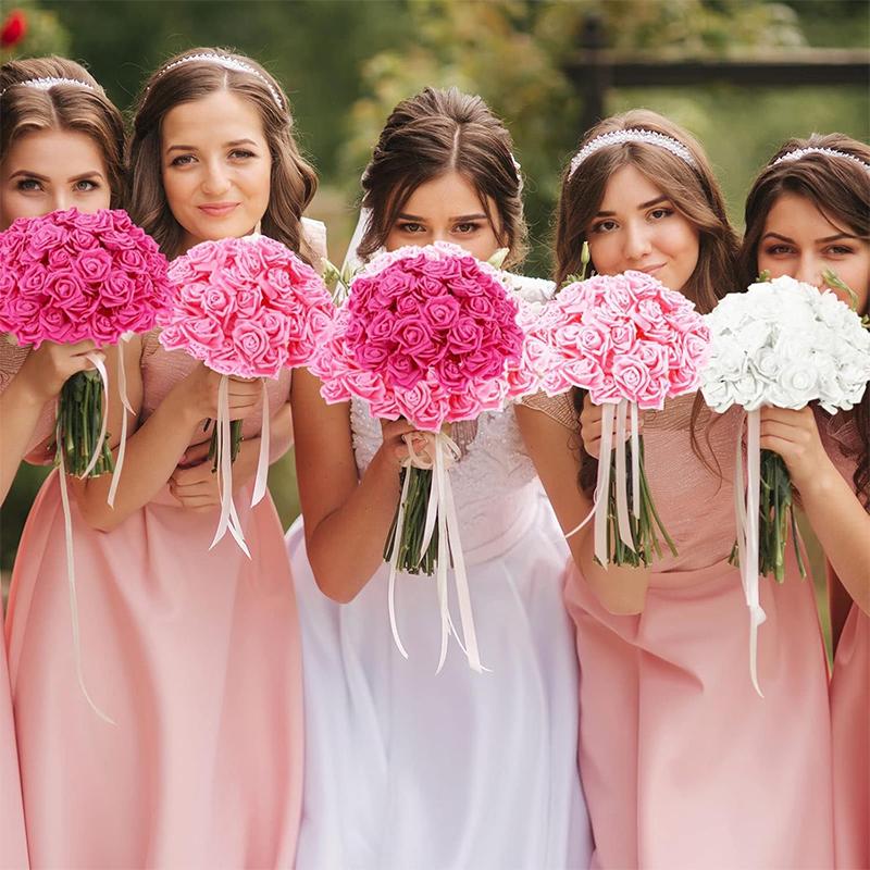 10/20/50Pcs 7cm Artificial Bionic Flowers PE Foam Simulation Roses Fake Flower Decorations for Home Wedding Party Presents