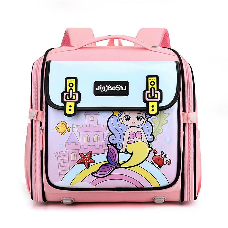Cute Cartoon Animal Print Nylon Primary School Student Backpack Wholesale светло-розовый