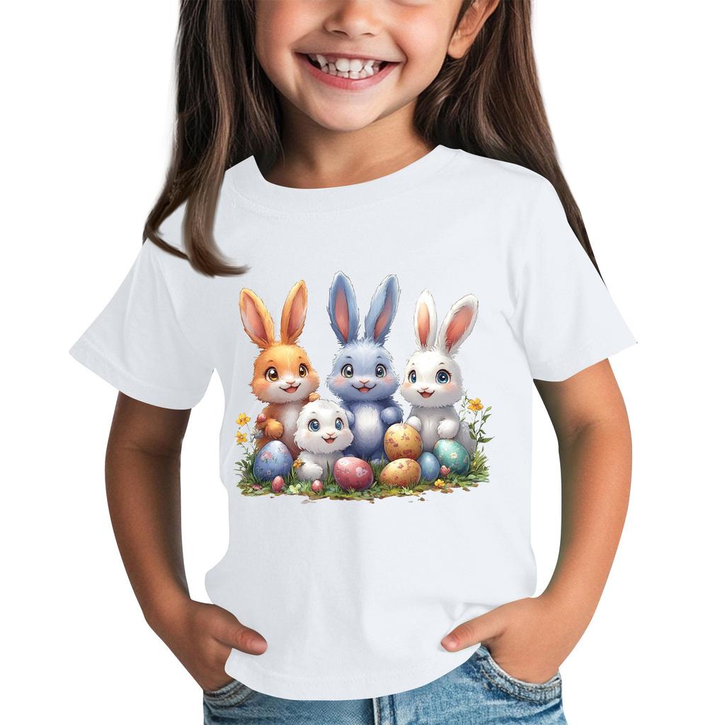 Children's Short Sleeve Neck T-Shirt Animal Print Daily Casual Top