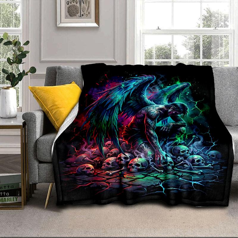 Ätherische rosa Engelskopf Decke Flanelldecke für Bett, Sofa, Camping, Wandern, Picknick Zubehör, Geschenk für Familie Fan Geschenke