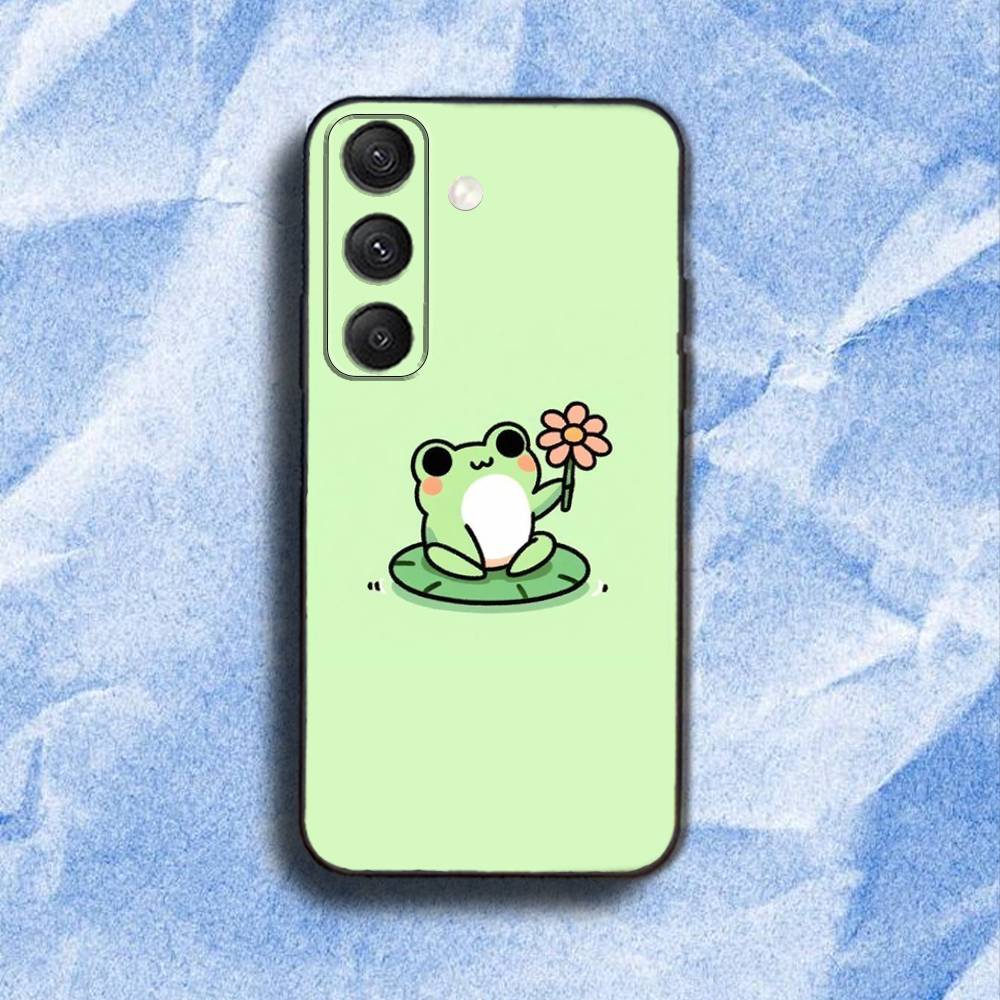 Cartoon F-Frog-S Phone Case For Samsung S 25,24,23,22,30,21,10,9,Ultra,Plus,Lite,FE,4,5G Black Soft Case