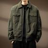Men's Tough Guy Casual Cotton Warm Winter Jacket with Lapel and Zipper Design