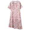 Johnature Women Chinese Style Dresses O-Neck Half Sleeve Print Floral Summer A-Line Dress