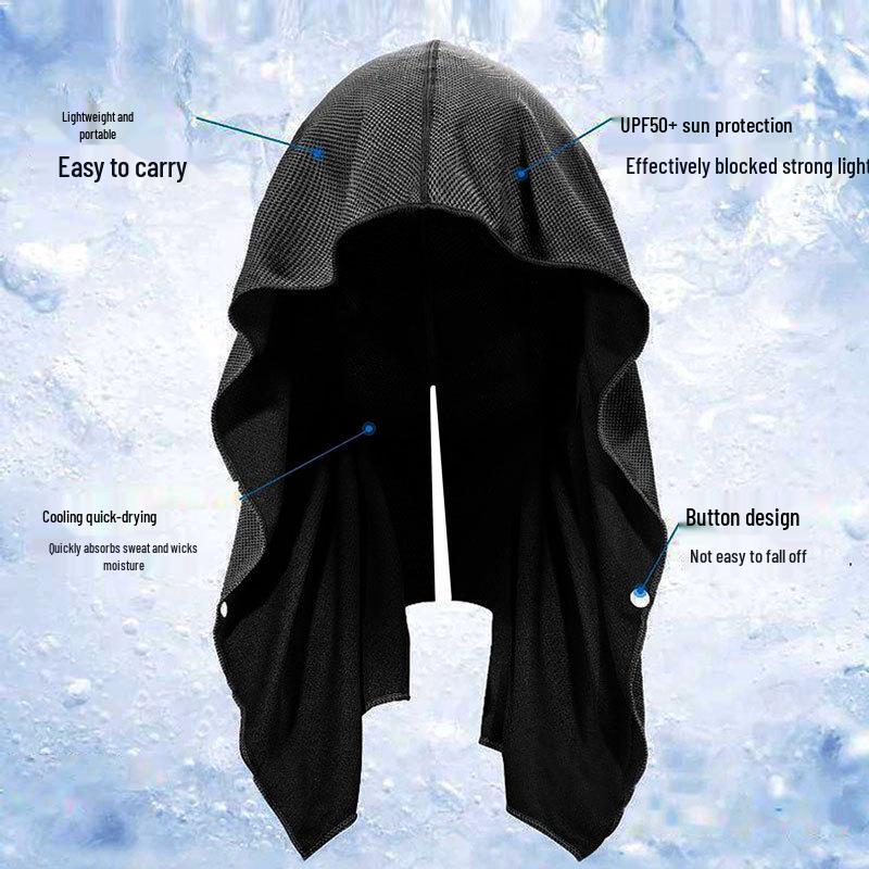 U-Shaped Quick-Dry Cooling Hoodie Towel for Gym, Beach, Camping, Sun Protection & Sport