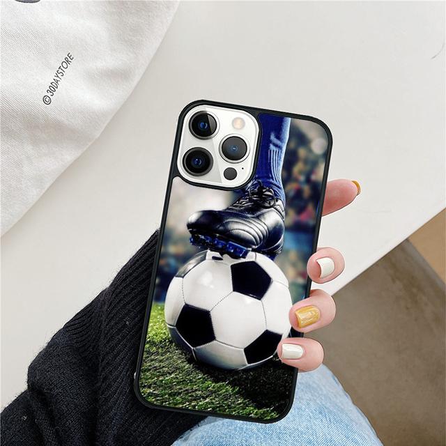 Fire Football Soccer Ball Phone Case For iPhone 17 Air 15 16 Cover 11 13 14 Pro Max 12 Plus Max Fundas