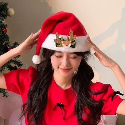 2023 Neu Winter Plüsch Rentier Weihnachts Kopfschmuck für Frauen - Feiertagsparty und Foto Requisiten Accessoire