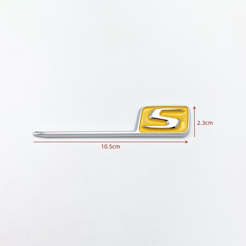 1Pc ABS S Badge Emblem Car Trunk Stickers For S E63S C63S GLC63S GLE63S GLS63S GTS GT43S GTR GT53 GT50 CLA45S Silver yellow black