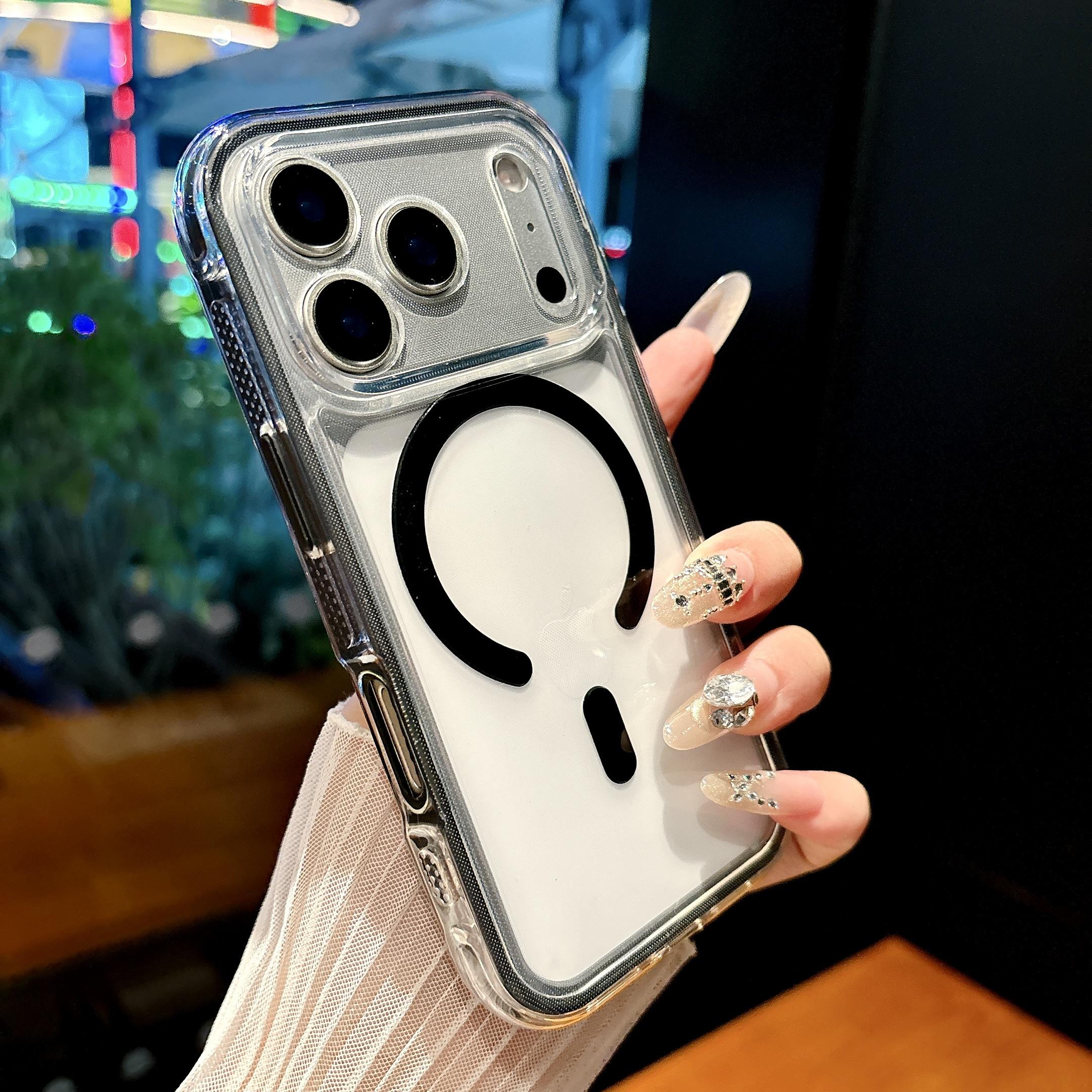 

Large Window 2in1 Color Airbag Protection Phone Case For iPhone 17 Air 16 15 14 Plus 13 12 11 Pro Max Anti Slip Shockproof Cover iPhone 13 Pro