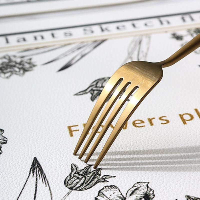 Leather Placemat Oval Oil-Proof Table Mat Home Dining Kitchen Table Placemat Design Dining Waterproof Heat Resistant Home Decor