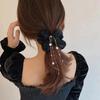 Women Fashion Elastic Scrunchie Hair Ties Tassel Pearl Women Elegant Hair Bands Ponytail Holder Hair Accessories Headwear Gifts