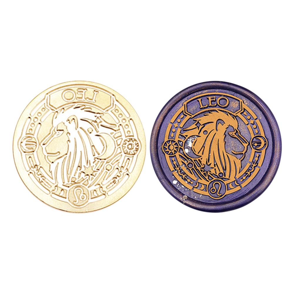 Twelve Constellations Seal Copper Head Classic Vintage Stamps Print Head DIY Manual Account Invitation Envelope for Wedding Card