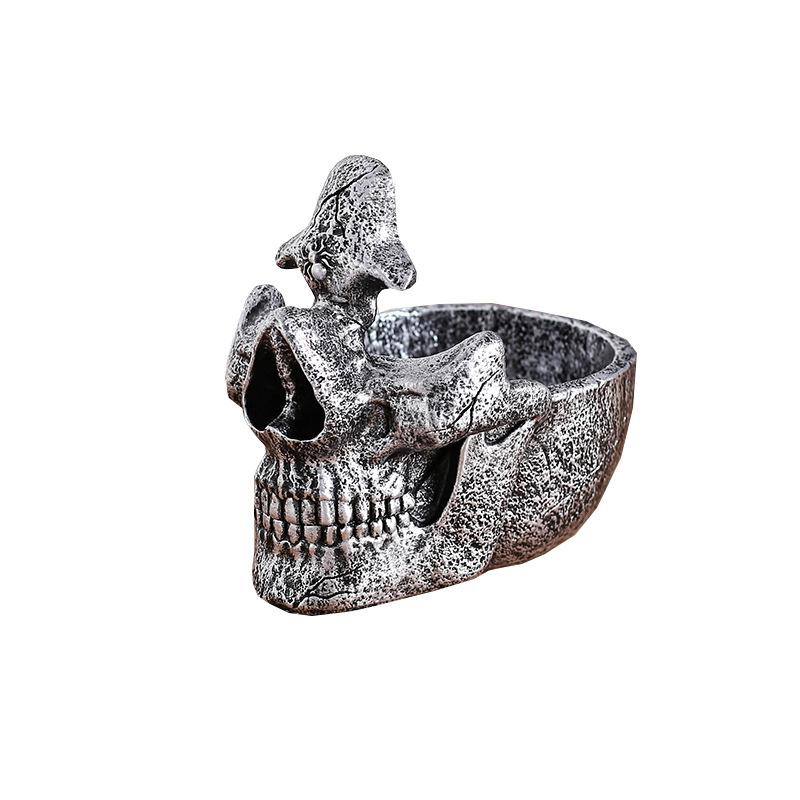Creative Skull Glasses Stand Holder with Storage Tray for Desktop Eyeglass Frame Bracket Ornament Display
