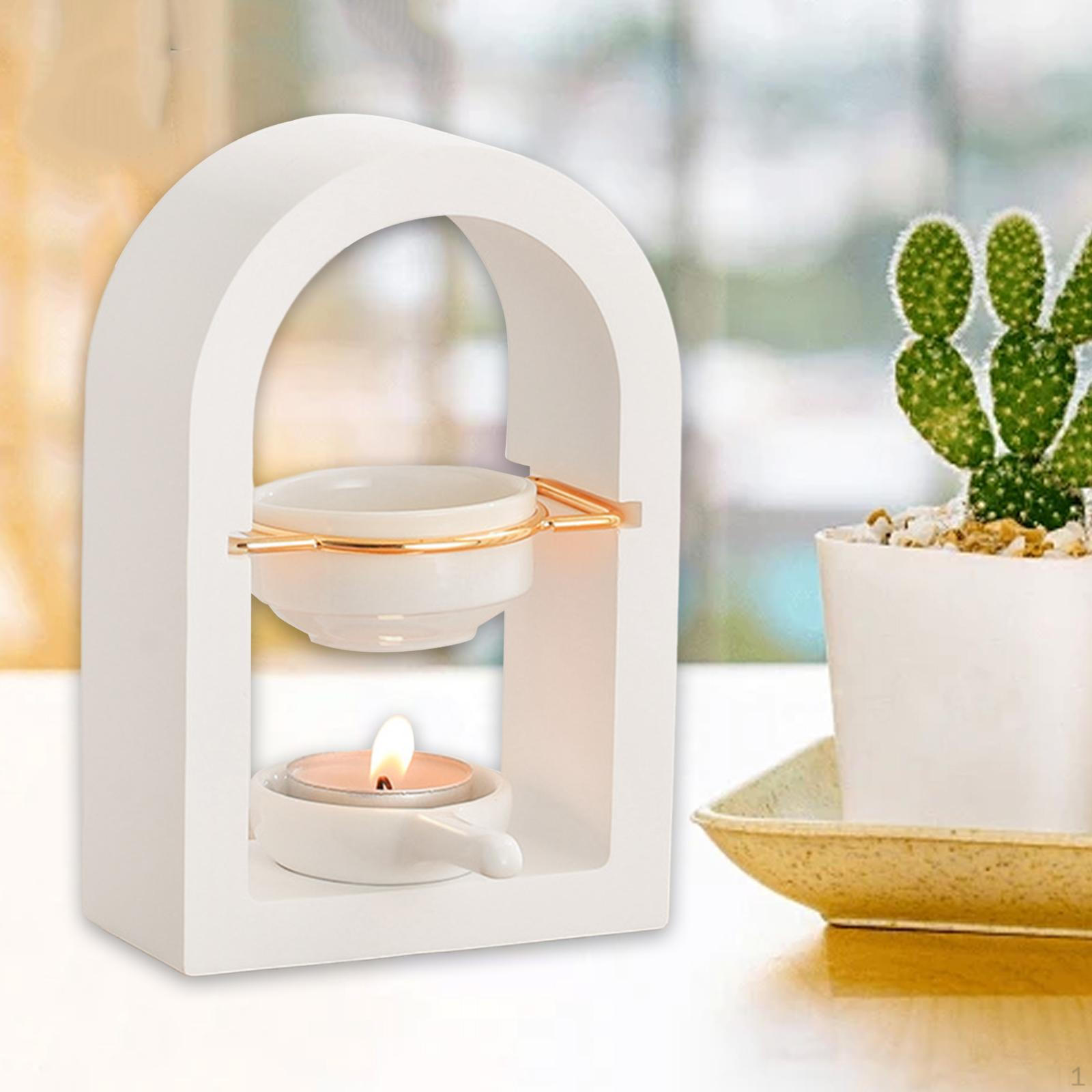 

Эфирное масло горелка чай свеча подсвечник настольное украшение легко использовать расплав White and Golden